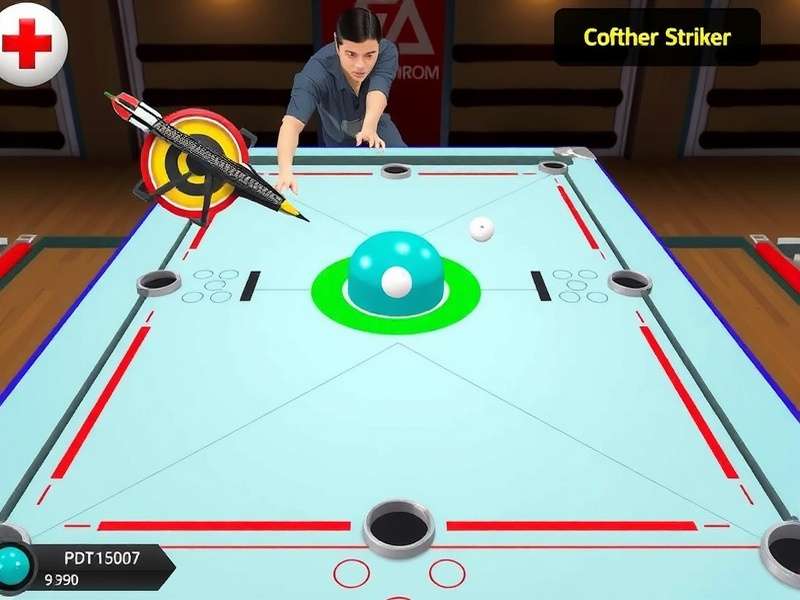 Carrom Turbo Master Gameplay showing a player taking a shot with the striker